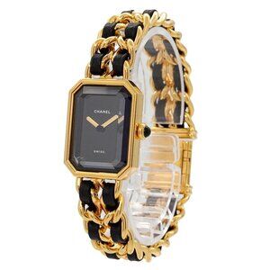 CHANEL Premiere Size L H0001 Vintage Quartz Black Dial Ladies Watch 90285966